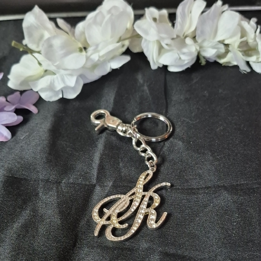 Rhinestone Monogram Keychain
